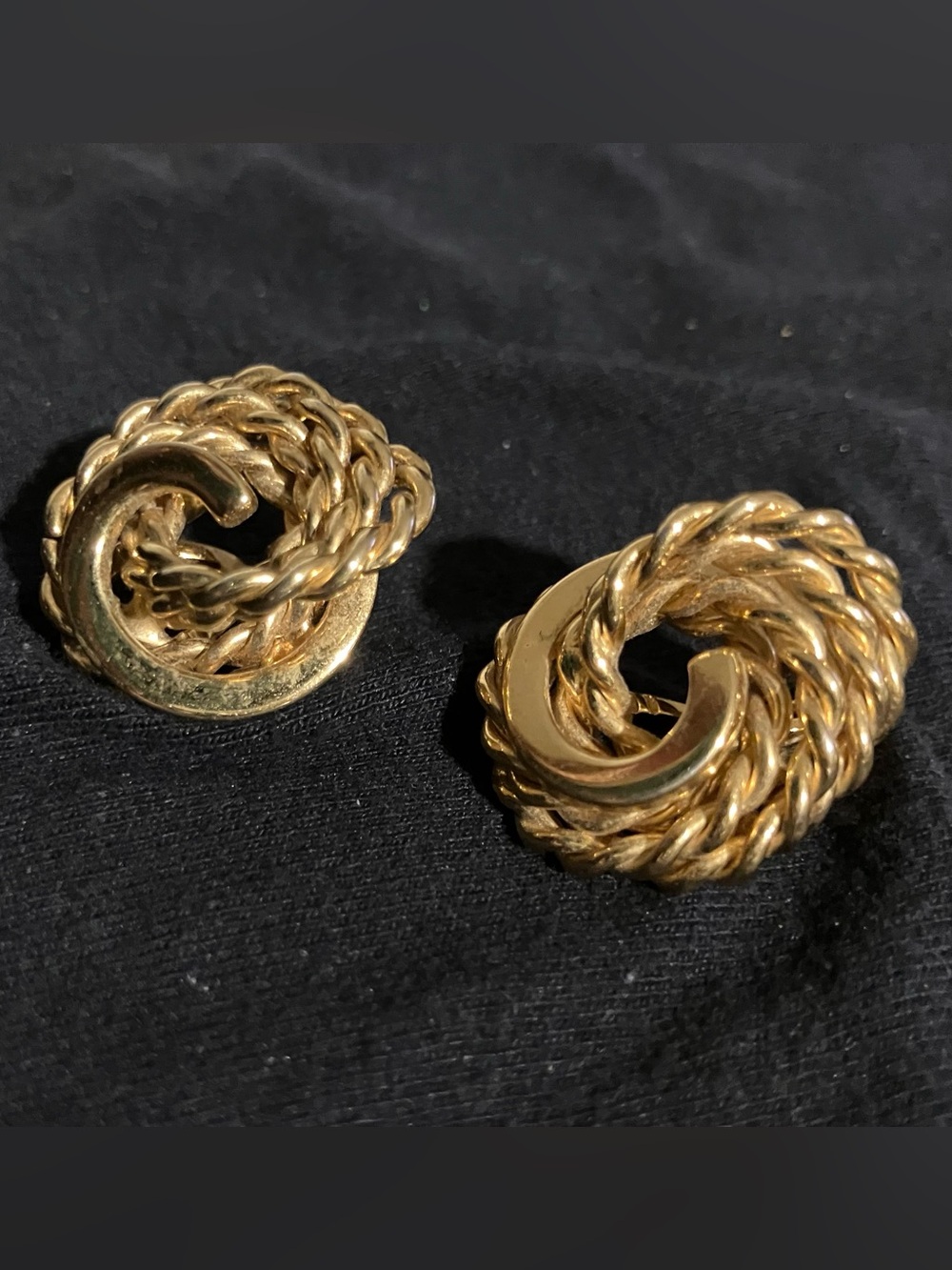 Monet Twisted Rope Knot Gold Clip-on Earrings